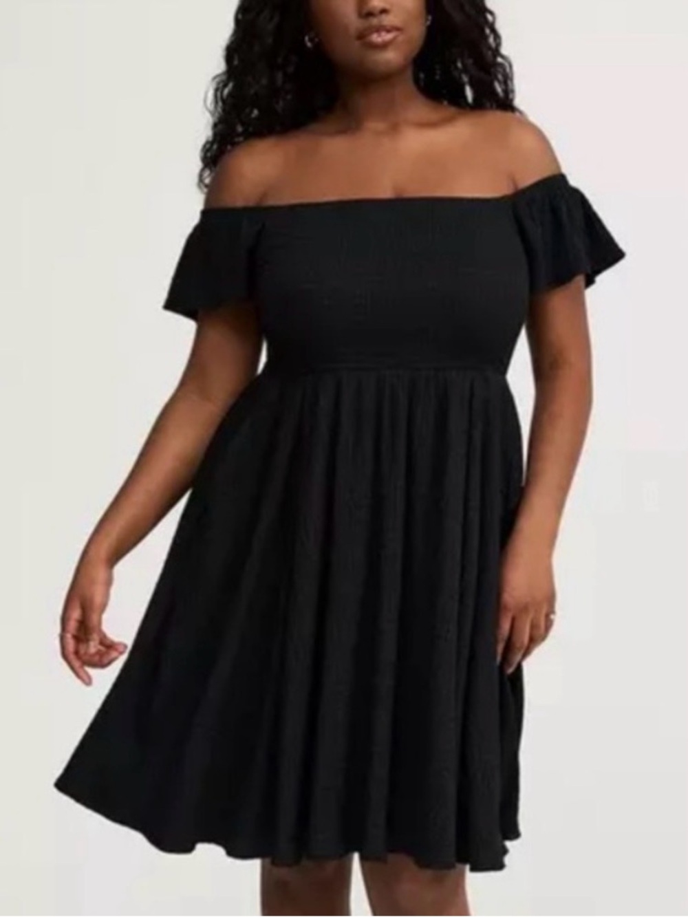 NWT Torrid Smocked Skater Off-Shoulder Mini Dress